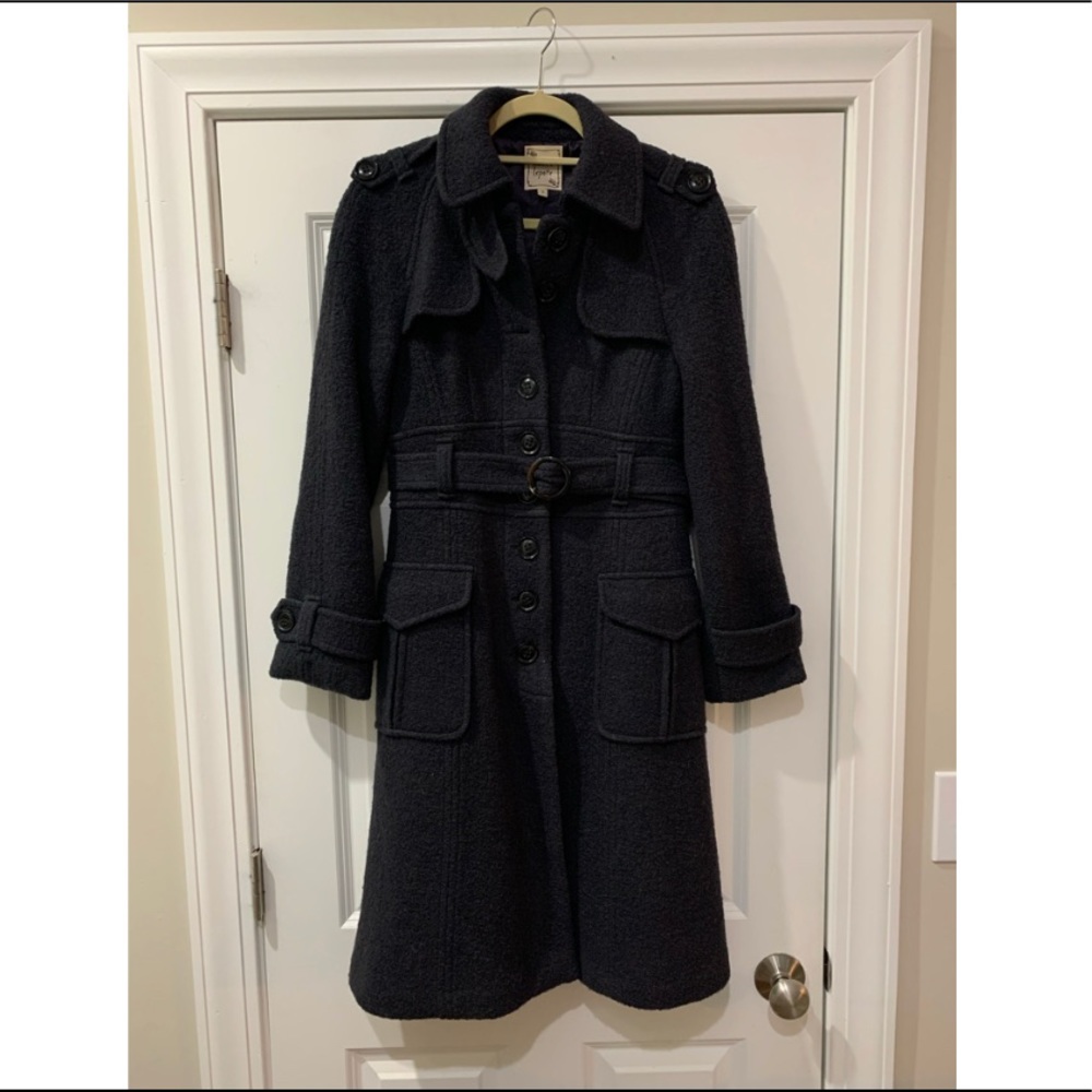 Nanette Lepore long Peacoat Charcoal Gray size 8